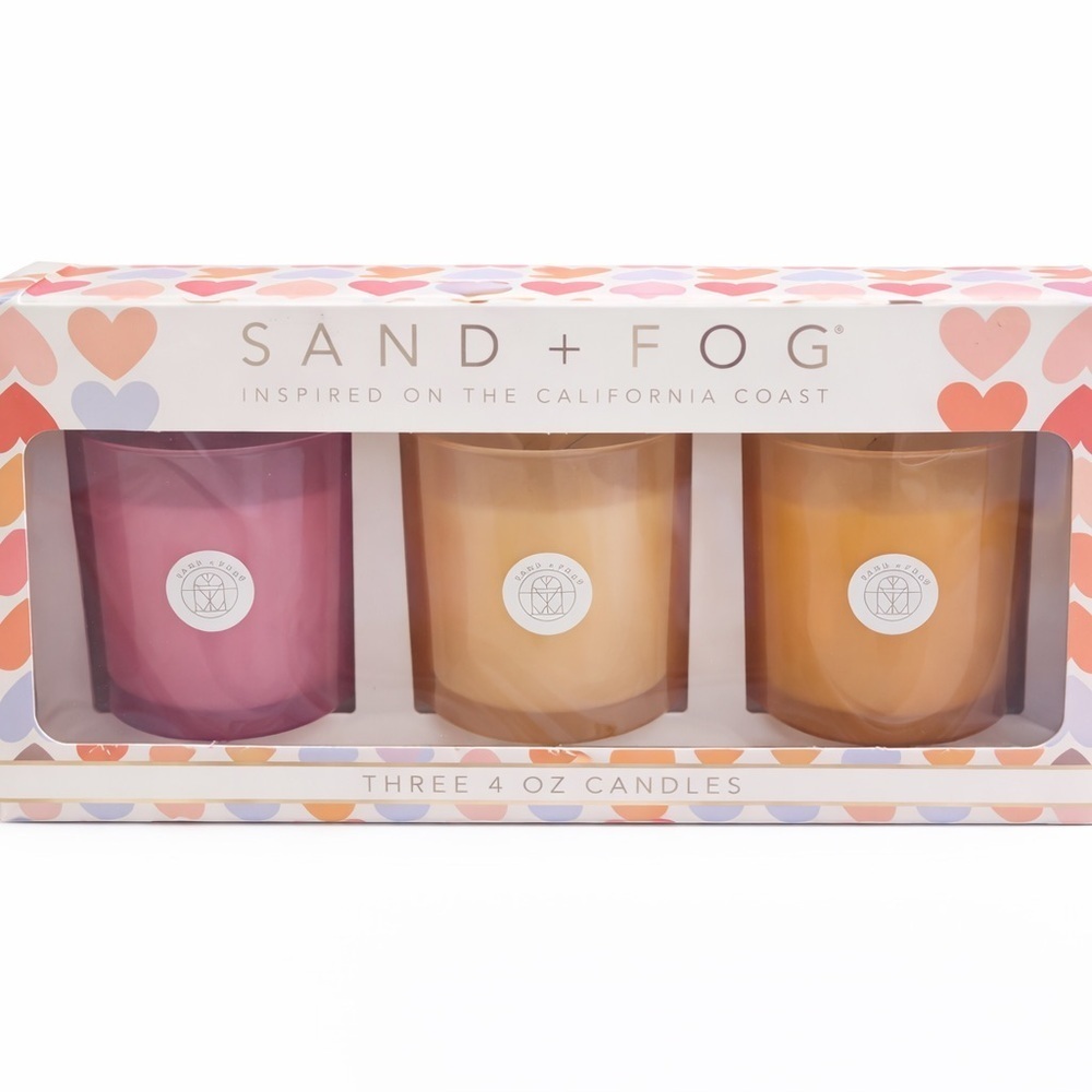 Sand + Fog Scented Votive. Candle Trio Set